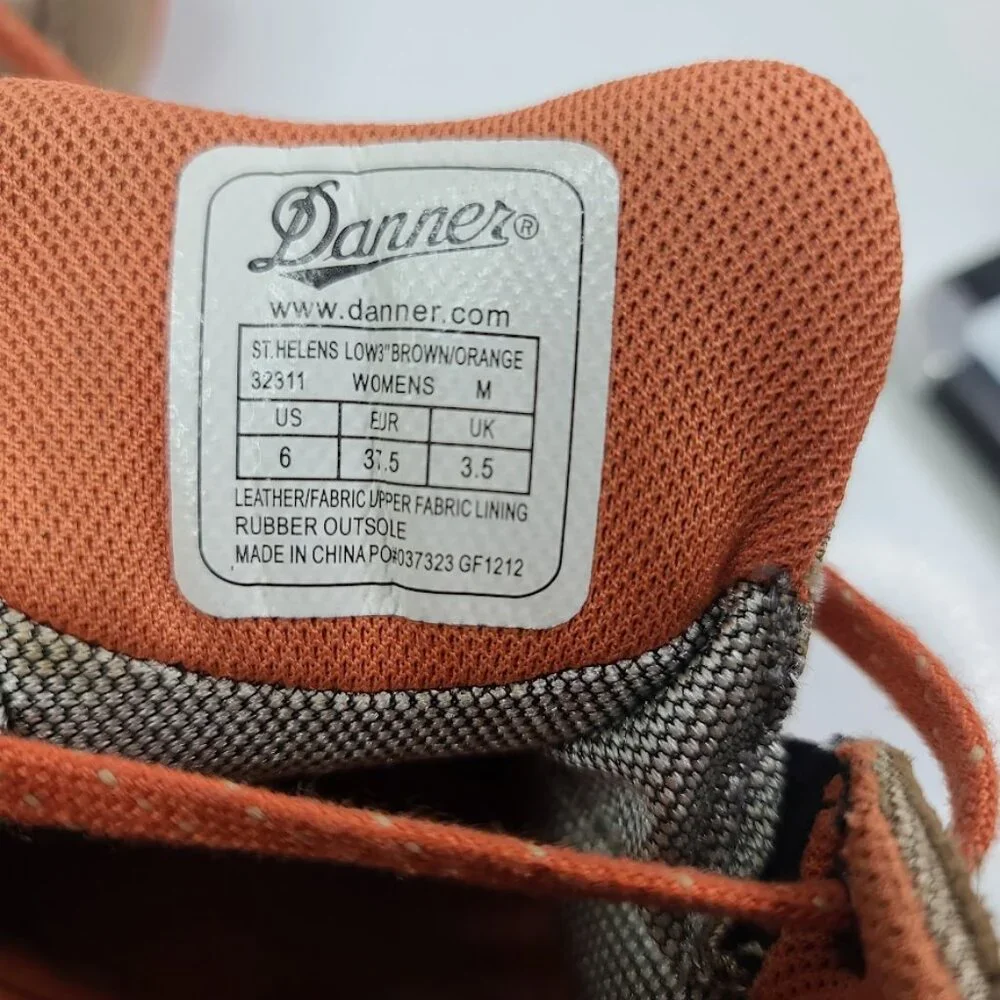 Danner St. Helens Low Hiking Shoes Brown Orange Women's Size 6 - Picture 6 of 7